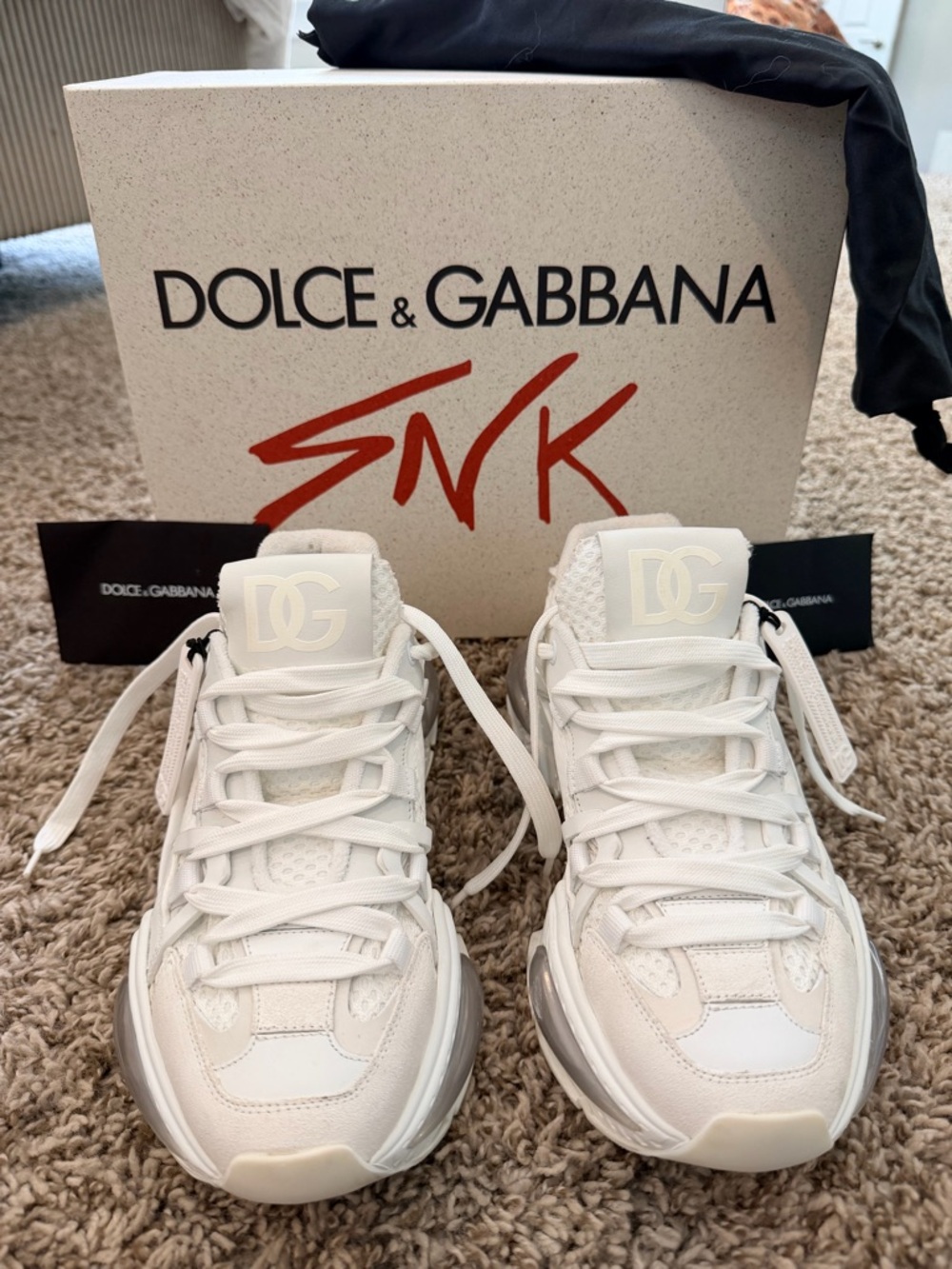 Dolce & Gabbana White DG Logo Chunky Sneakers